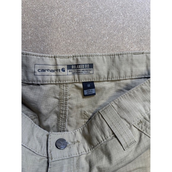 Carhartt Relaxed Fit Men's Cargo Shorts Khaki Size 33 Utility Workwear - Picture 4 of 6